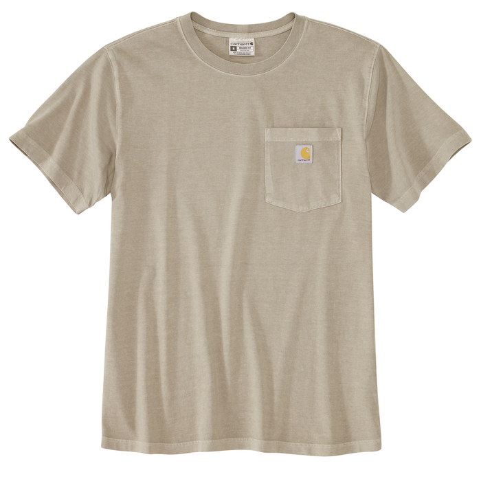 Relaxed Fit Lightweight Short-Sleeve Garment Dyed Pocket T-Shirt - E00-Greige | Carhartt 106252