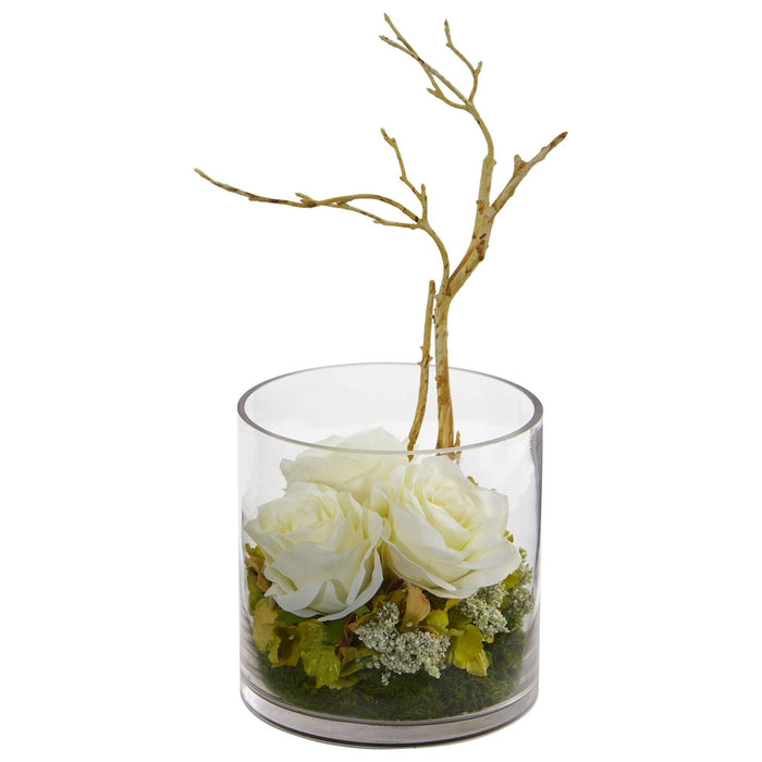 Roses & Hydrangeas Artificial Arrangement