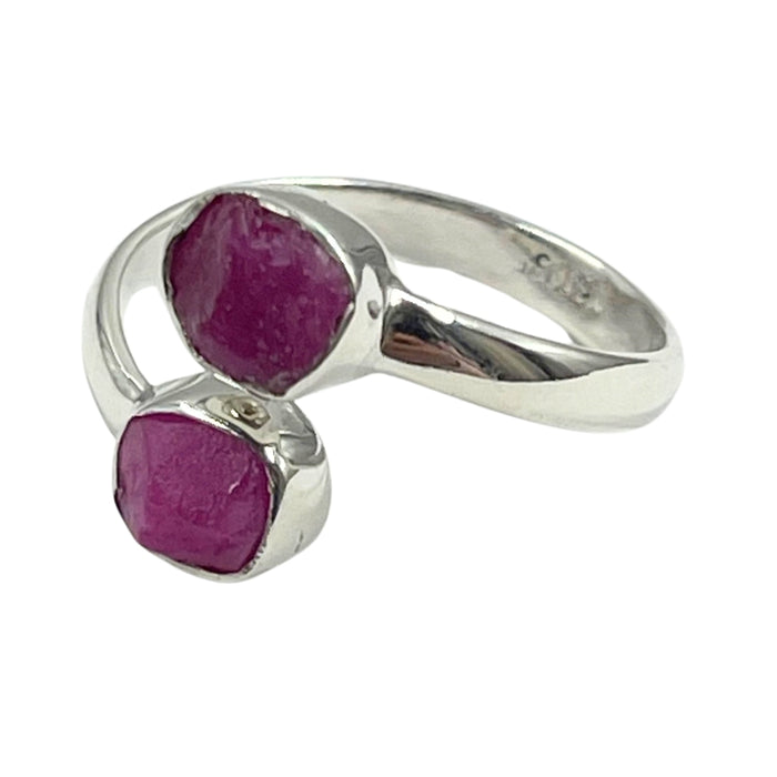 Ruby Double Stone 925 Ring