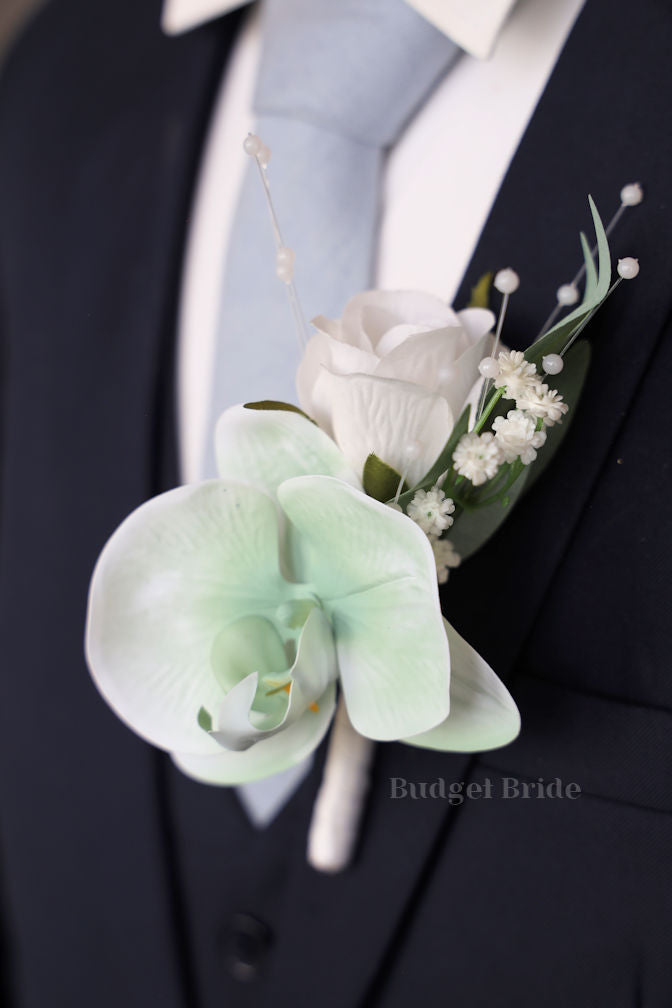 Sage Green and White Premium Wedding Bouquet- $45.00|Emery