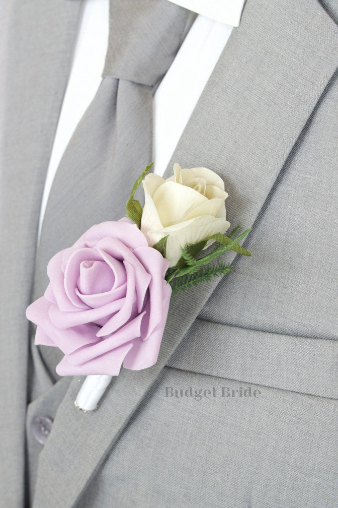Silk Wedding Bouquet in Frosted Lilac and Green - $39.50 | Hilton Collection