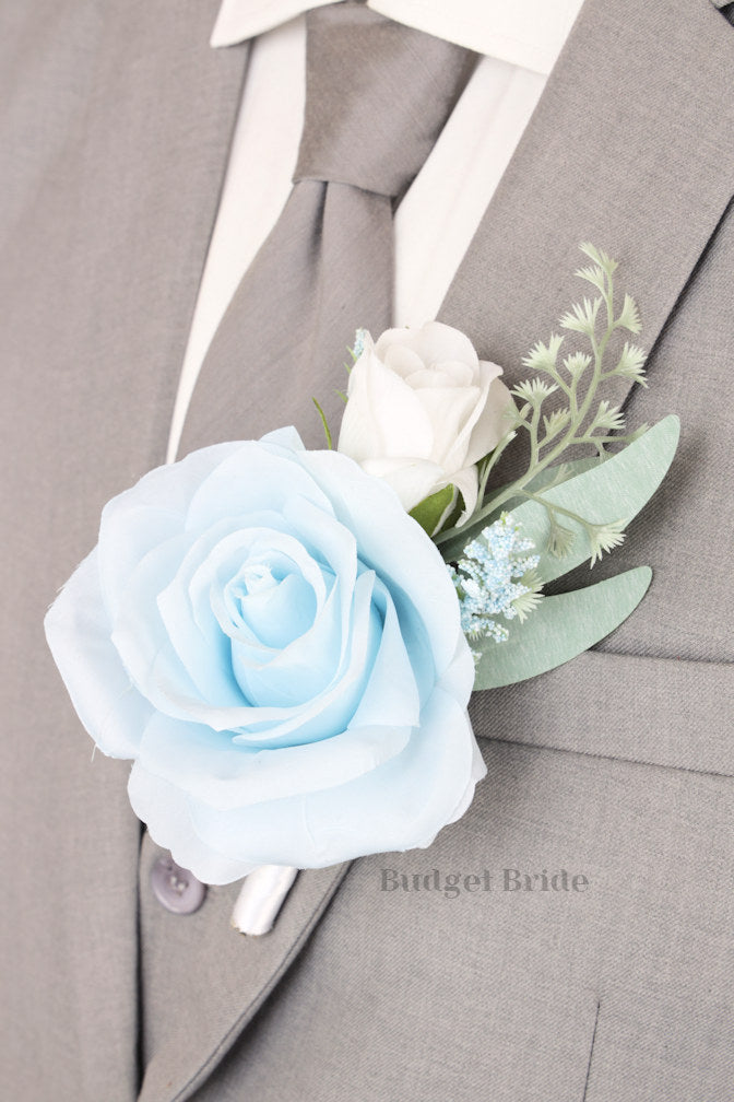 Silk Wedding Bouquet in Lavender and Light Blue - $39.50 | Hawk Collection