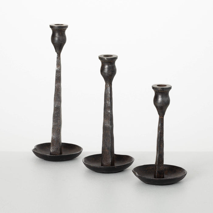 Sleek Cast Iron Taper Candle Holder