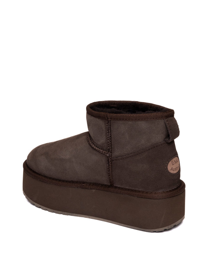 EMU Stivaletto montone choco W13082 STINGERFLAT-CHOCO