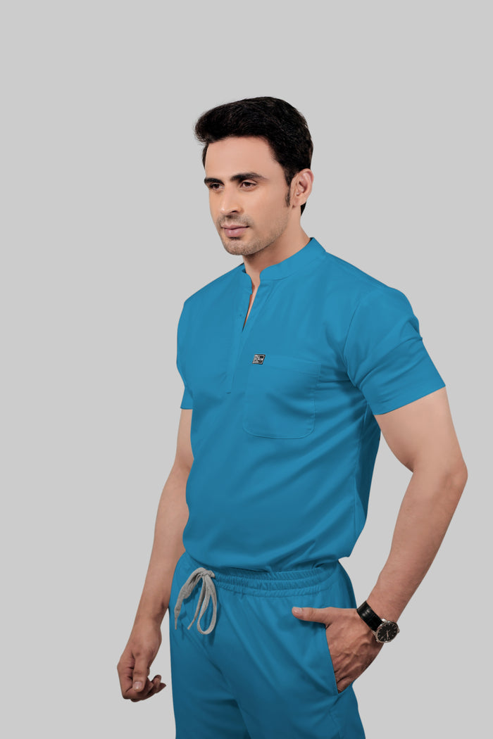 Stretchable (2Way) Men Peacock Blue Jogger