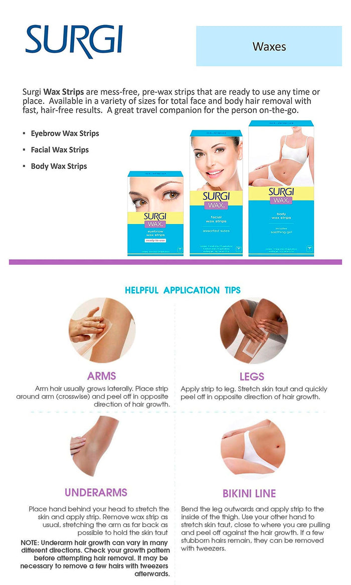 Surgi Wax Body Wax Strips 14 Strips - ikatehouse