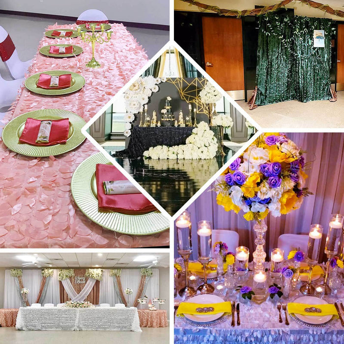 Elegant wedding and event decor showcasing tablescapes, floral arrangements, and centerpieces.