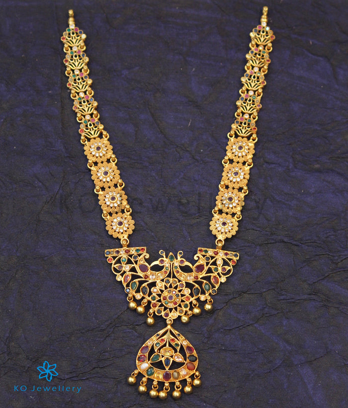The Bhumi Silver Navaratna Makarakanti Necklace