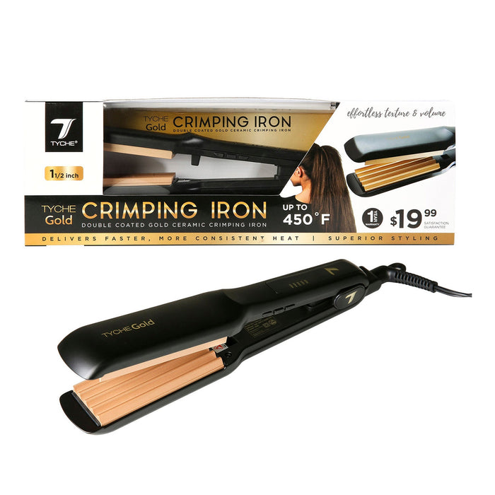 Tyche Double Coated Gold Crimping Iron 1 1/2" - ikatehouse