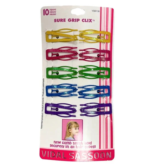 Vidal Sassoon Sure Grip Clix Multi Color Hair Clips