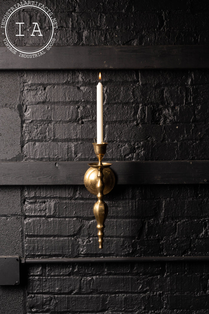 Vintage Pair of Brass Candle Sconces