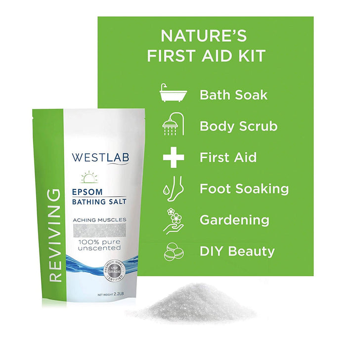 Westlab 100% Pure Mineral Bathing Epsom Salt 2.2lb - ikatehouse