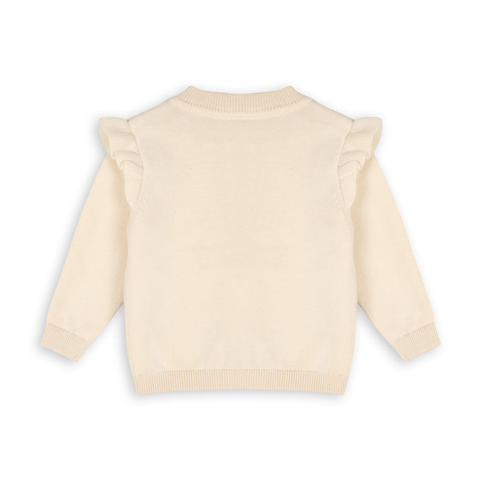 Woodland Animal Jacquard Baby Button Cardigan Sweater (Organic Cotton)