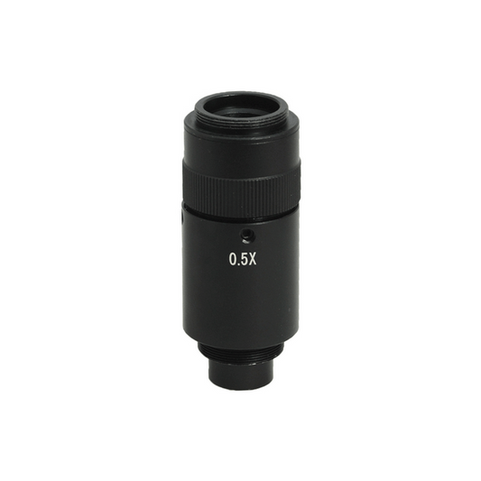 0.5X Adjustable Microscope Camera Coupler C-Mount Adapter 24mm, SKU MZ02016131, three quarter front view
