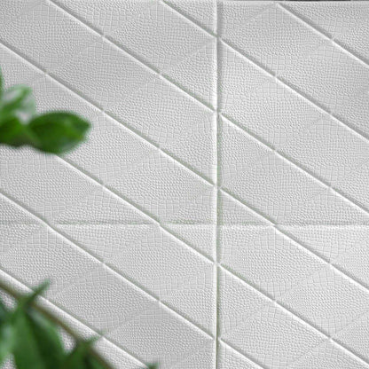 Textured white fabric with diamond pattern and subtle sheen.