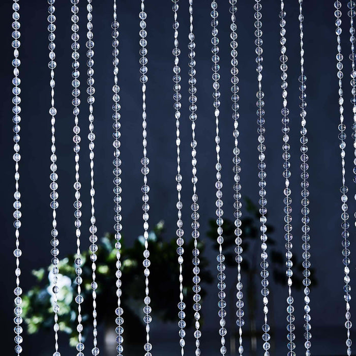 String of crystal beads creating a decorative curtain.