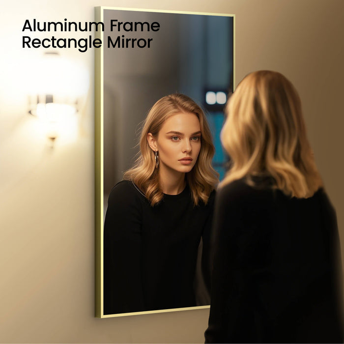 18" x 36" Shatterproof Wall Mount Metal Frame Mirror - FM1-1836