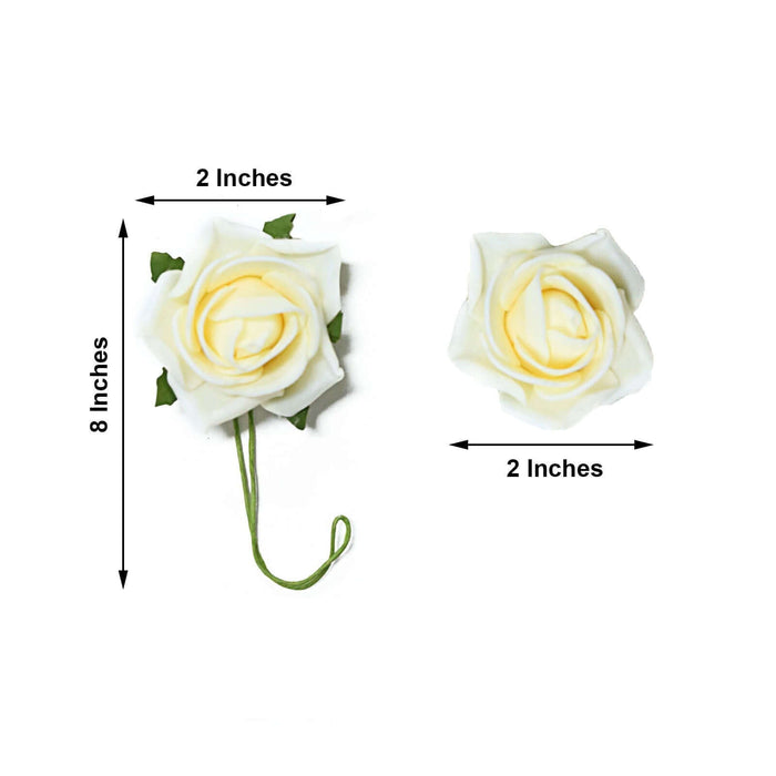 White rose flower decoration with dimensions 8x2 inches