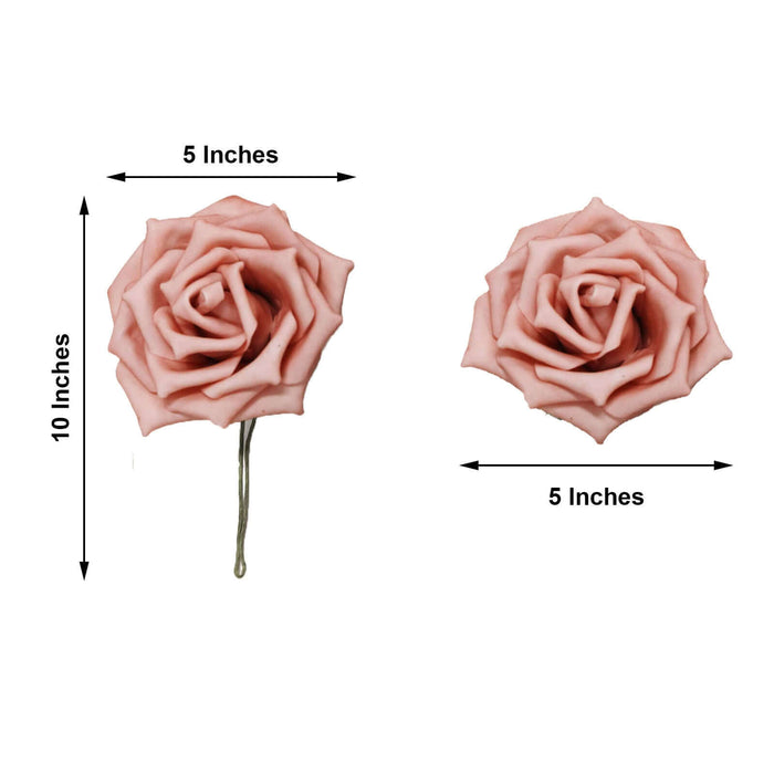 Pink rose hair clip, 10 inches tall and 5 inches wide.