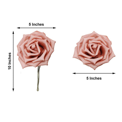 Pink rose hair clip, 10 inches tall and 5 inches wide.