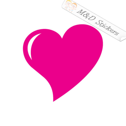 2x Heart Shape Love Vinyl Decal Sticker Different colors & size for Cars/Bikes/Windows