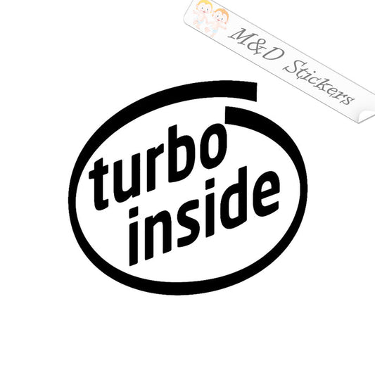 2x Turbo inside Vinyl Decal Sticker Different colors & size for Cars/Bikes/Windows