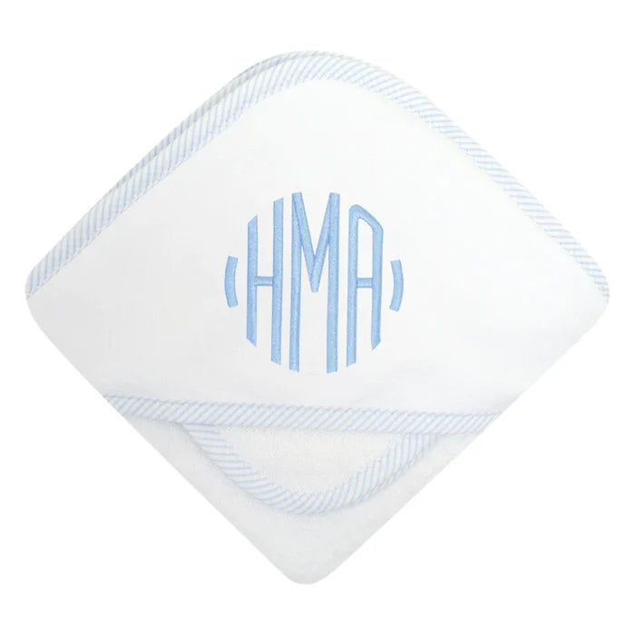 3 Marthas Seersucker Stripe Hooded Towel in Box-Blue