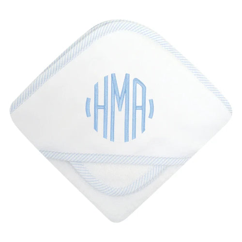 3 Marthas Seersucker Stripe Hooded Towel in Box-Blue