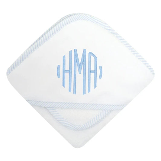 3 Marthas Seersucker Stripe Hooded Towel in Box-Blue