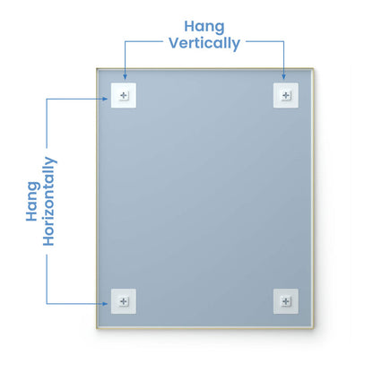 30" x 36" Shatterproof Wall Mount Metal Frame Mirror - FM1-3036