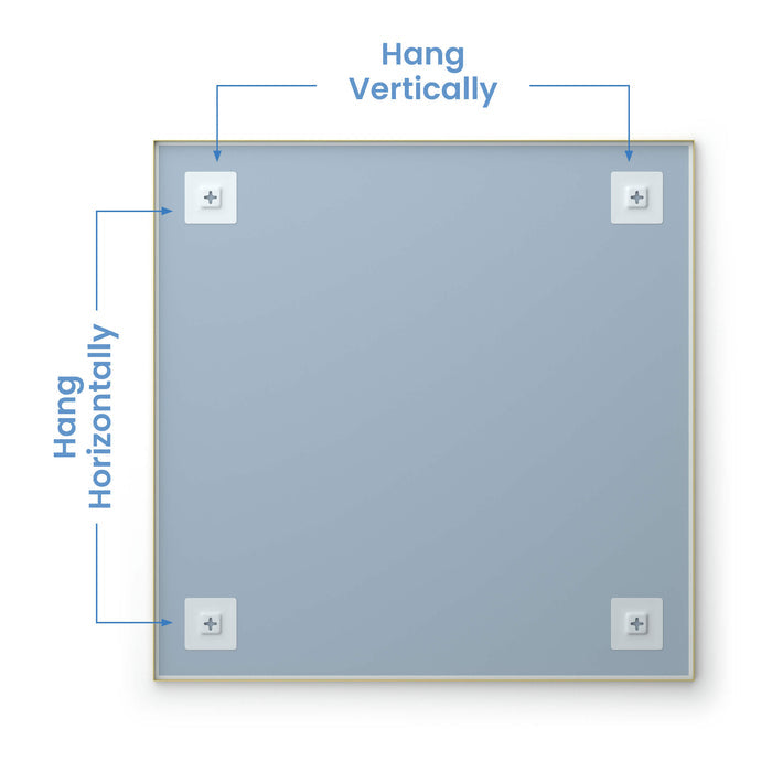 36" x 36" Shatterproof Wall Mount Metal Frame Mirror - FM1-3636