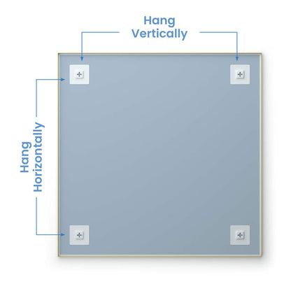 36" x 36" Shatterproof Wall Mount Metal Frame Mirror - FM1-3636