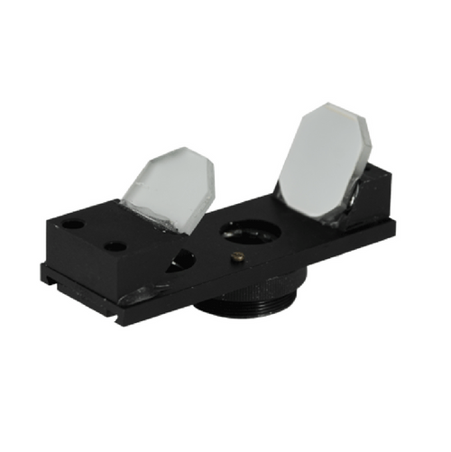 3D Rotary Observation Lens Attachment for Microscope Objective, 360 Degree View, 35 Degree Angle Converter, SKU MZ02014951, three quarter front view