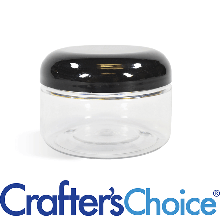 4 oz Clear Heavy Wall Jar & Black Dome Top Set