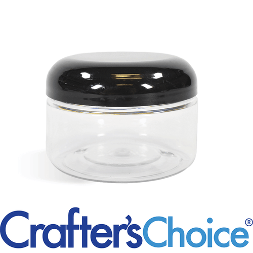 4 oz Clear Heavy Wall Jar & Black Dome Top Set