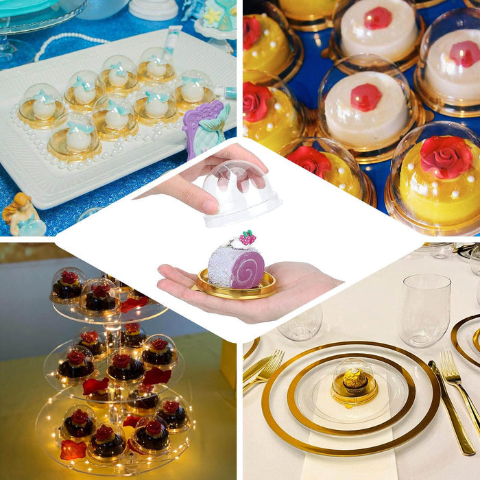 Assorted decorative dessert displays and serving ideas for special occasions.