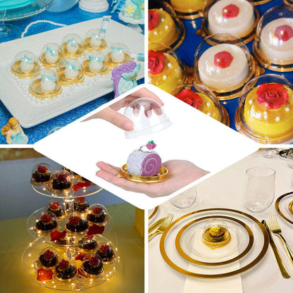 Assorted decorative dessert displays and serving ideas for special occasions.