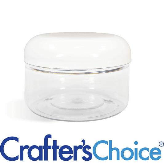 8 oz Clear Heavy Wall Jar & White Dome Top Set
