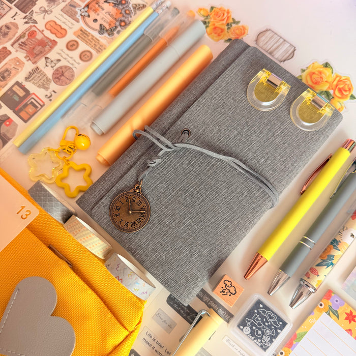 Gray & Yellow Stationery Set