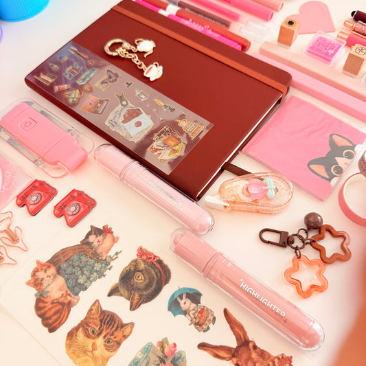 Brown & Pink Cozy Stationery Set