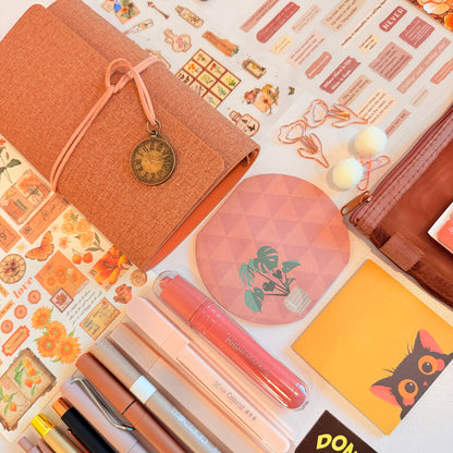 Warm Beige Aesthetic Stationery Set – Neutral Cozy Desk Essentials