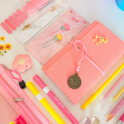 Sunshine Pink & Yellow Stationery Gift Set | Cute Journal Bundle