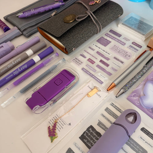 Gray Lavender Stationery Set