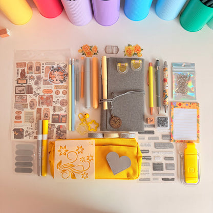 Gray & Yellow Stationery Set