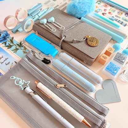Gray & Sky Blue Stationery Bundle | Journal Essentials