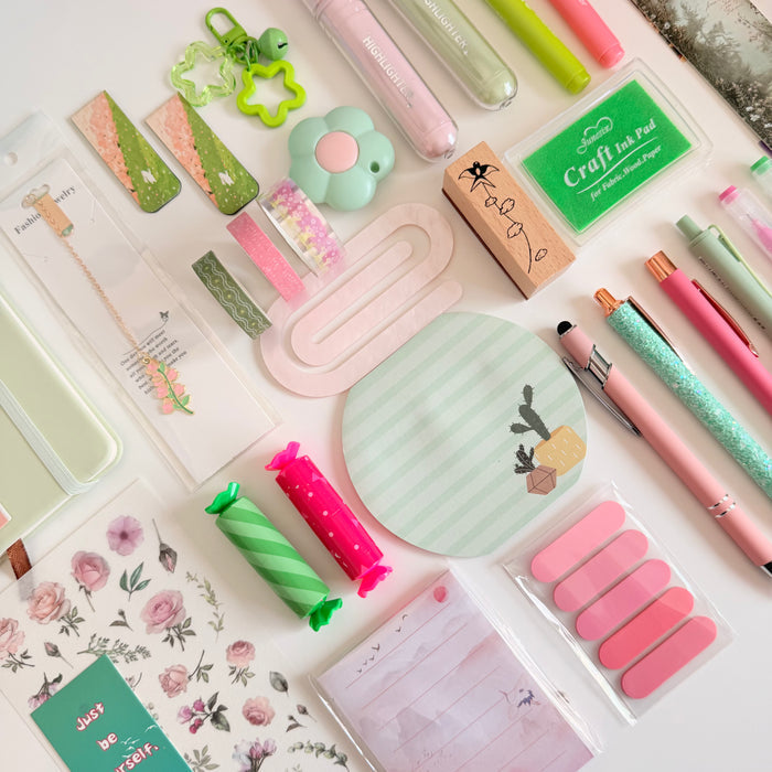 Pastel Green & Pink Stationery Gift Box