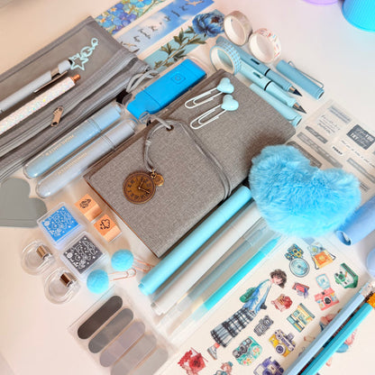 Gray & Sky Blue Stationery Bundle | Journal Essentials