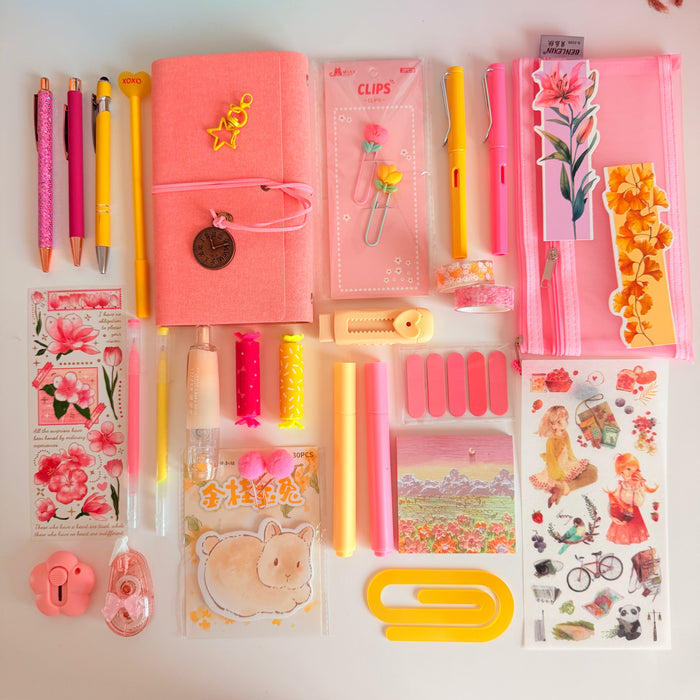 Pink & Yellow Stationery Set