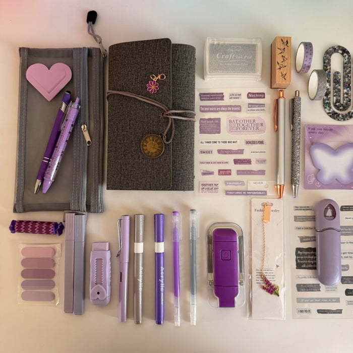 Gray Lavender Stationery Set