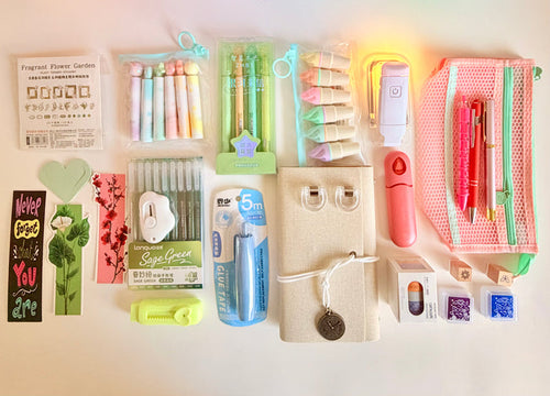 Stationery Bundle – Journal, Pens, Highlighters & Cute Desk Supplies